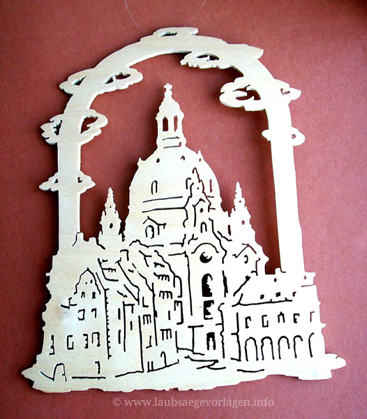 einfaches Fensterbild Alt Dresden Frauenkirche